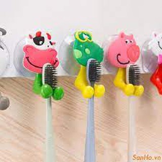 Móc Treo dán Tường Treo Bàn Chải Treo Đồ Hình Thú Kute Kẹp Bàn Chải Đánh Răng dán tường