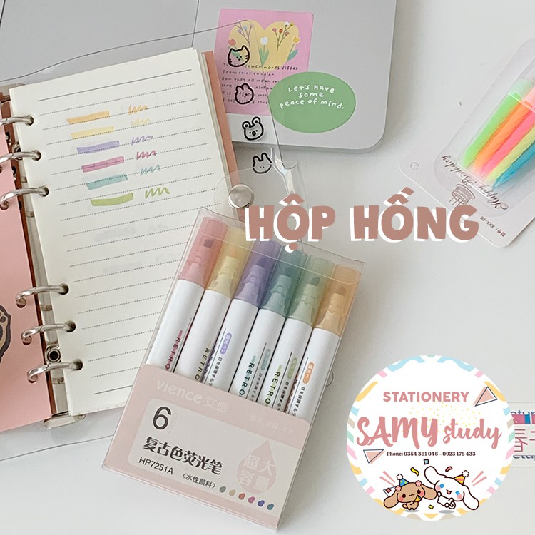 SET BÚT HIGHLIGHT VIENCE BÚT DẠ QUANG ĐÁNH DẤU BÀI TAKE NOTE BULLET JOURNAL