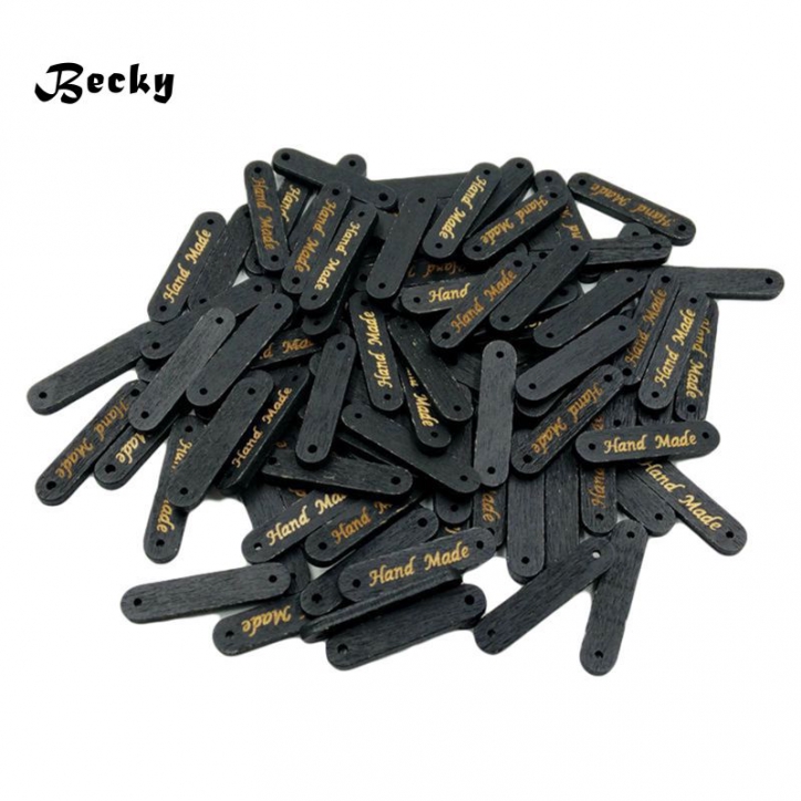 Becky 50Pcs Made Rectangular Label 2 Holes DIY Craft