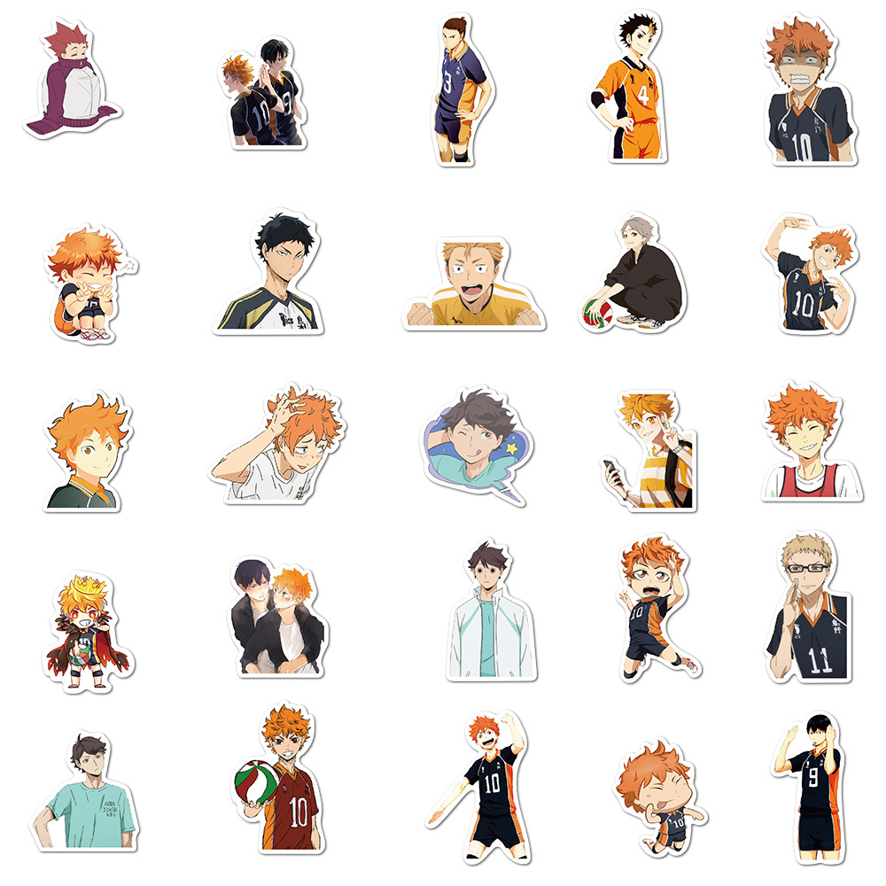Sticker Set 102/52/50 miếng dán trang trí hình anime Haikyu chống thấm nước