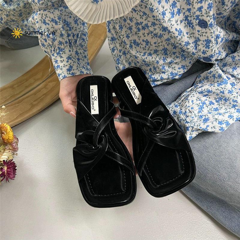 Dép Sandal Quai Chéo Đế Bệt Thời Trang Mùa Hè Pháp 2022