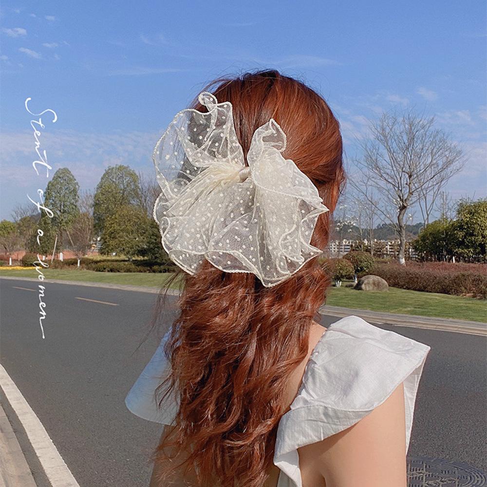 MAG Kẹp Tóc Đuôi Ngựa Màu Trắng Đen Thanh Lịch