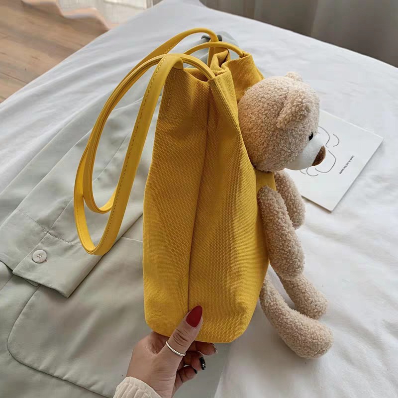 Túi vải hình gấu chân dài