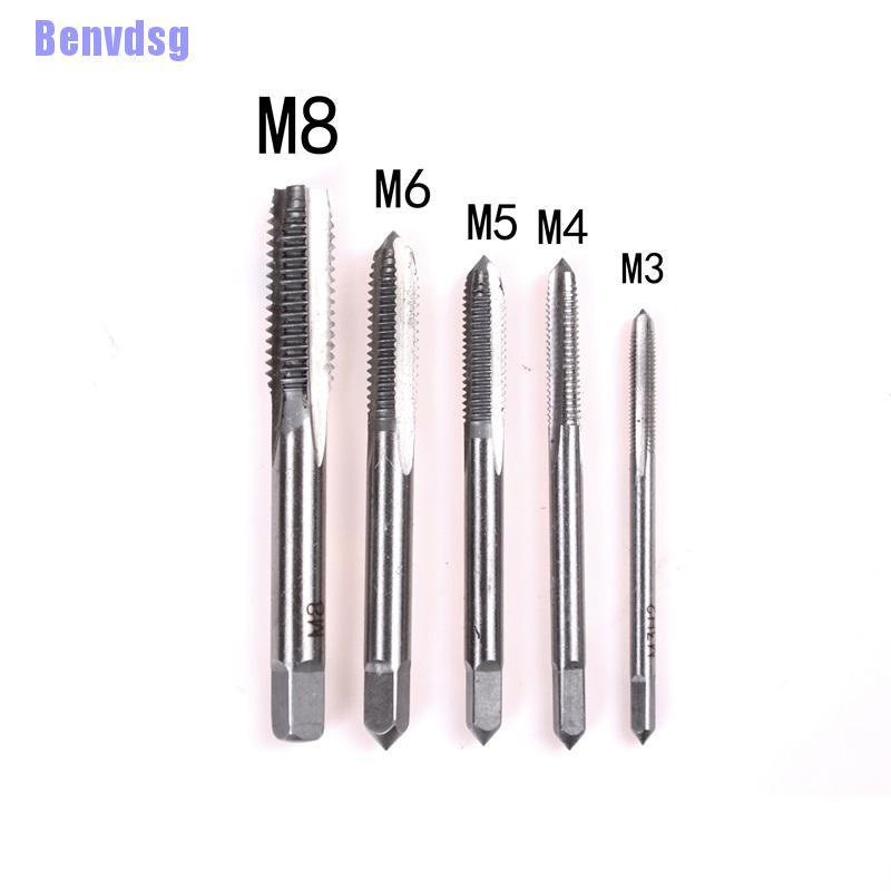 Bộ 5 cái mũi khoan ren tay Benvdsg M3 M4 M5 M6 M8 3mm-8mm