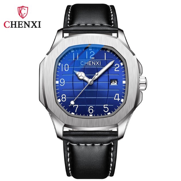 Đồng hồ nam mặt vuông chính hãng CHENXI CX-8213 dây da đẹp cao cấp kèm hộp sang trọng