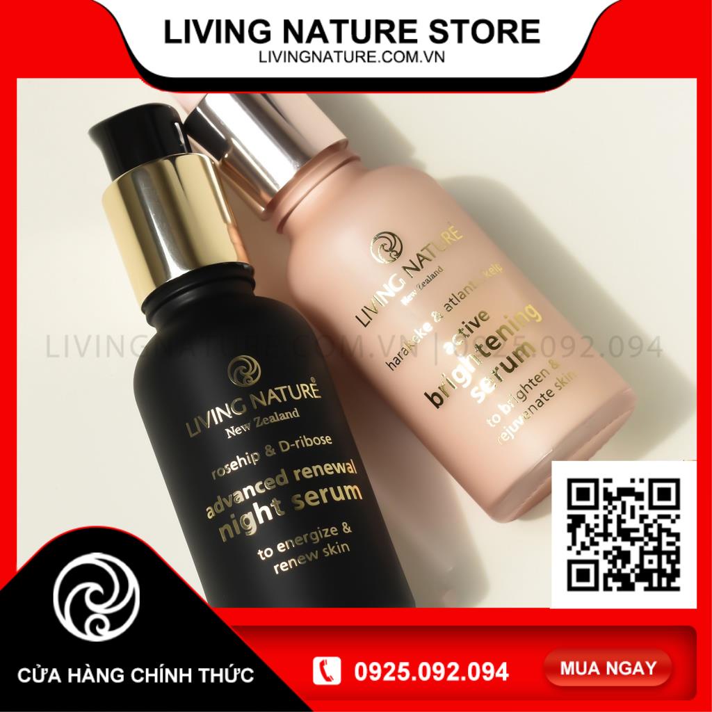 [Official Store] Bộ Đôi Dưỡng Sáng Da Ngày Đêm Living Nature Active Brightening Serum & Renewal Night Serum 30ml | BigBuy360 - bigbuy360.vn