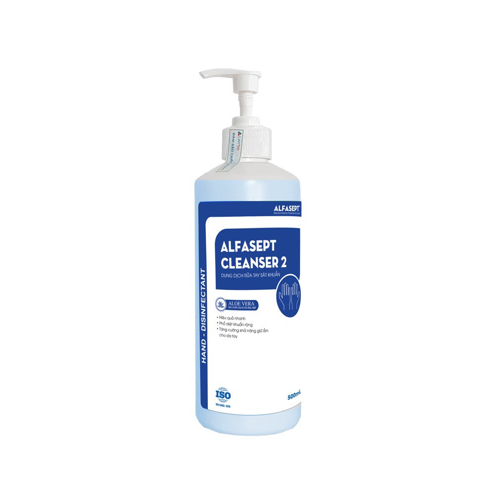 Xà Phòng Rửa Tay ALFASEPT Cleanser 2 Giúp Khử Khuẩn Nhanh Chóng Và Tăng Cường Khả Năng Giữ Ẩm Cho Da Lọ 500ml