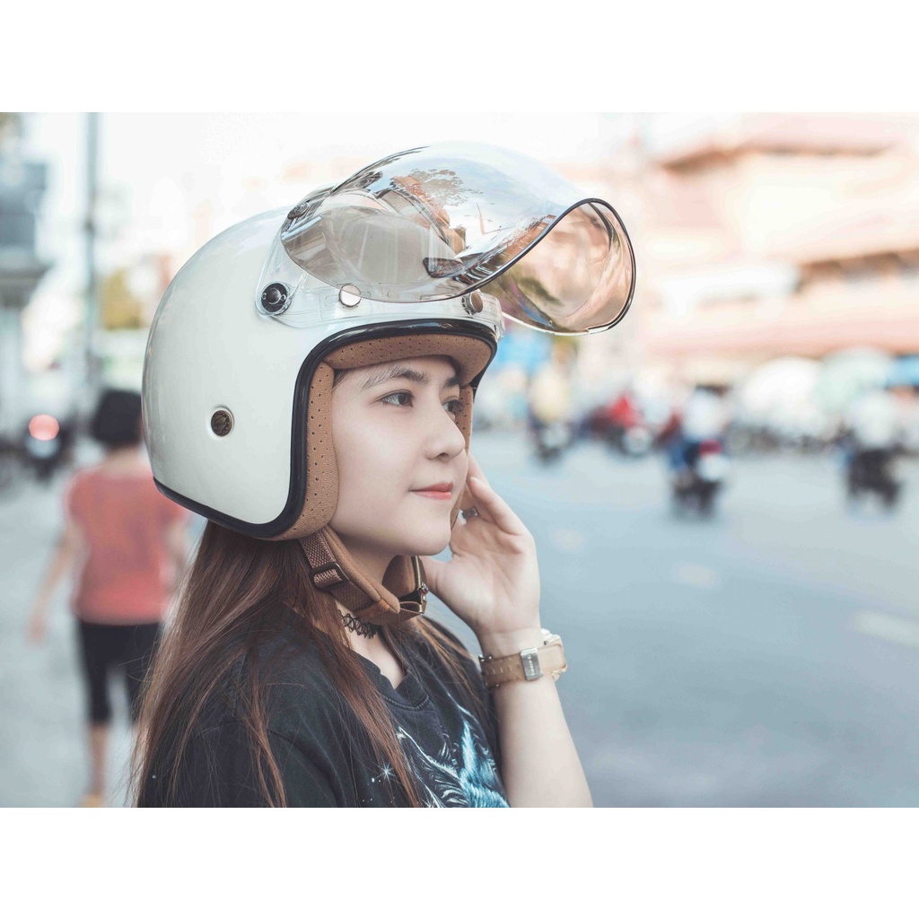 Mũ bảo hiểm 3/4 Bulldog Heli nón bảo hiểm sợi thủy tinh cao cấp Arrowshop