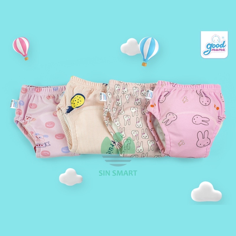 Combo 6 Quần bỏ bỉm Goodmama 6 lớp SizeE 80/90/100/110 cho bé từ 5-17kg