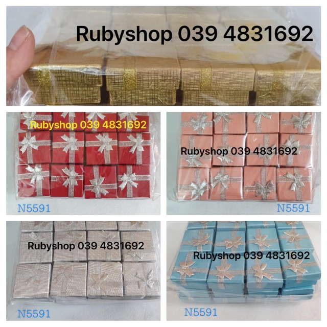 Combo 24 hộp giấy nhiều màu đựng nhẫn, quà tặng