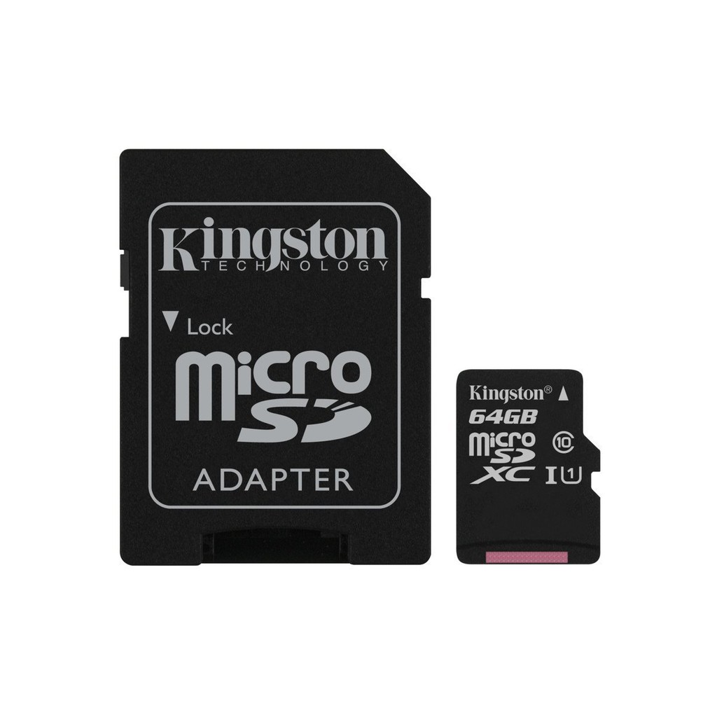 Thẻ nhớ Kingston 64Gb MicroSD Class 10 UHS-1 và đầu chuyển | BigBuy360 - bigbuy360.vn