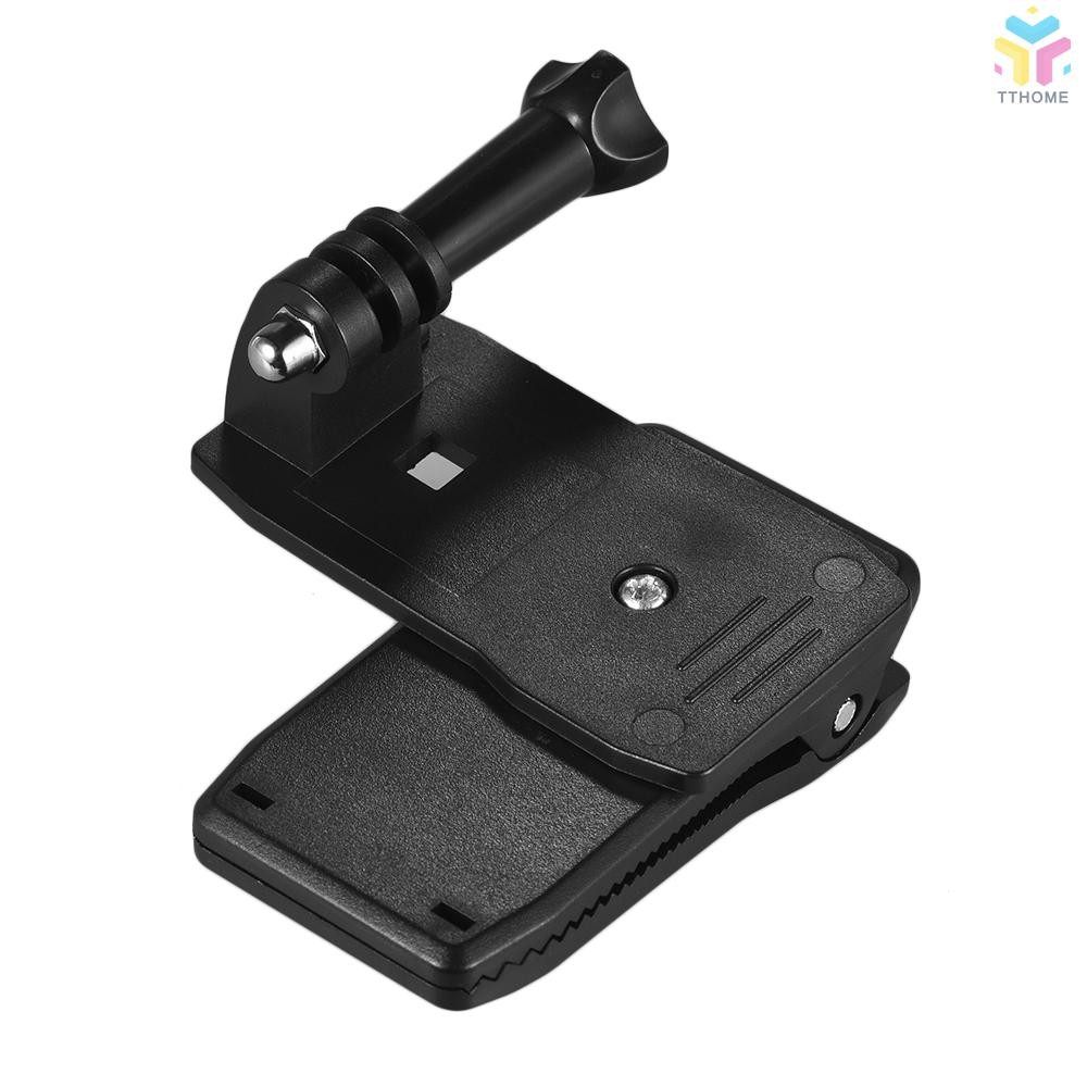 T&T Backpack Strap Cap Clip Mount 360 Degree Rotary Clamp Arm for GoPro Hero 7/6/5/4/3+ for Xiaomi Yi Lite 4K + Action C