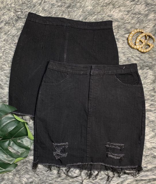 Chân Váy Kaki Rách Có Quần Trong- Hàng Có Sẵn