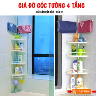 Kệ góc rút 4 tầng để đồ nhà tắm - điều chỉnh độ cao theo từng phòng - phù hợp mọi không gian nhà