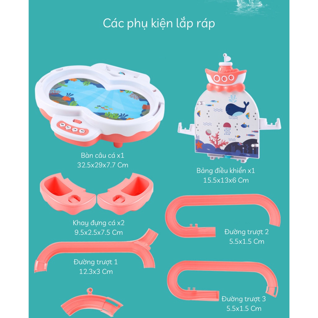 Bộ đồ chơi câu cá PLAYKID có nhạc cầu trượt cho bé trai bé gái PK024