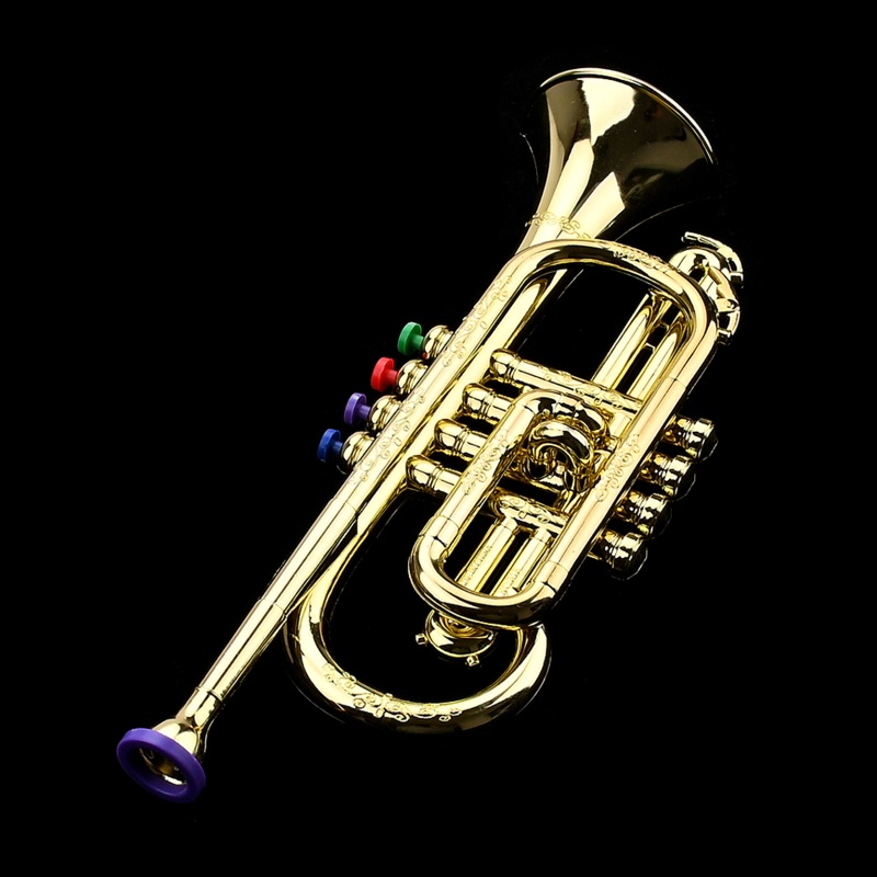 Kèn Trumpet Đồ Chơi Bằng ABS Phủ Vàng Cho Bé Mẫu Giáo