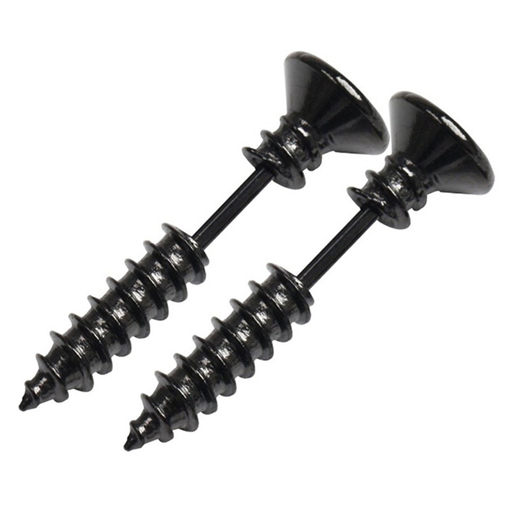 Cặp khuyên tai thiết kế đinh ốc lạ mắt độc đáo bằng thép không gỉ cá tính dành cho nam và nữ