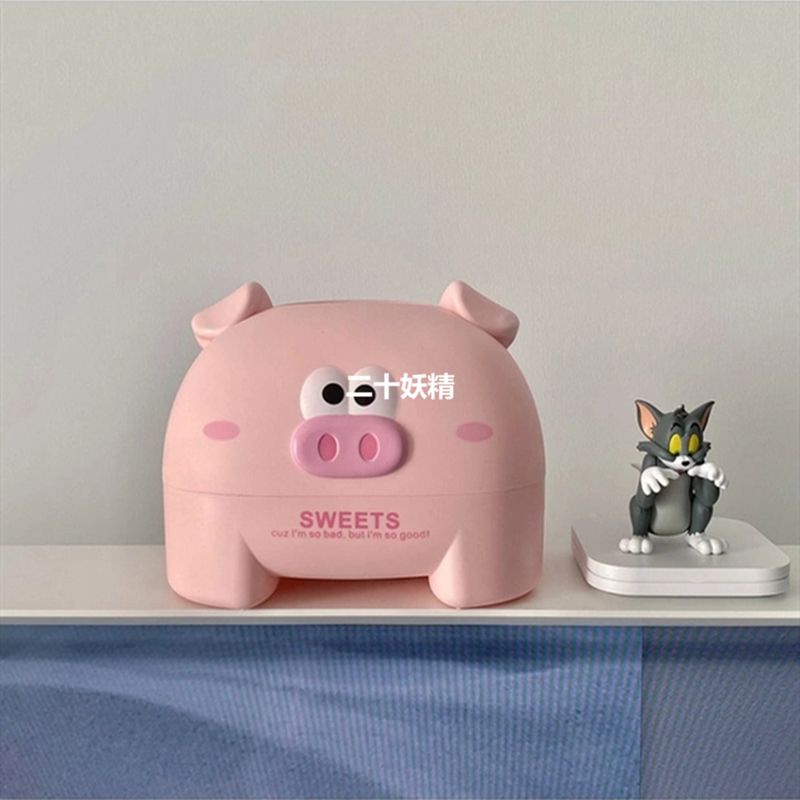 Hộp Đựng Khăn Giấy Để Bàn Hình Chú Heo Nhỏ Dễ Thương Trang Trí Phòng Khách / Phòng Ngủ