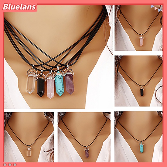 Dây chuyền dây da đính đá xinh xắn