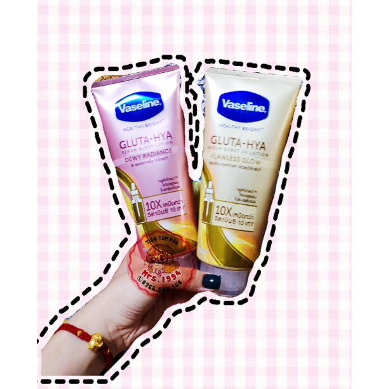 &lt;DATE T1, T3/2023&gt; VASELINE GLUTA-HYA LOTION - KEM DƯỠNG TRẮNG SÁNG TOÀN THÂN HỊÊU QUẢ GẤP 10 LẦN