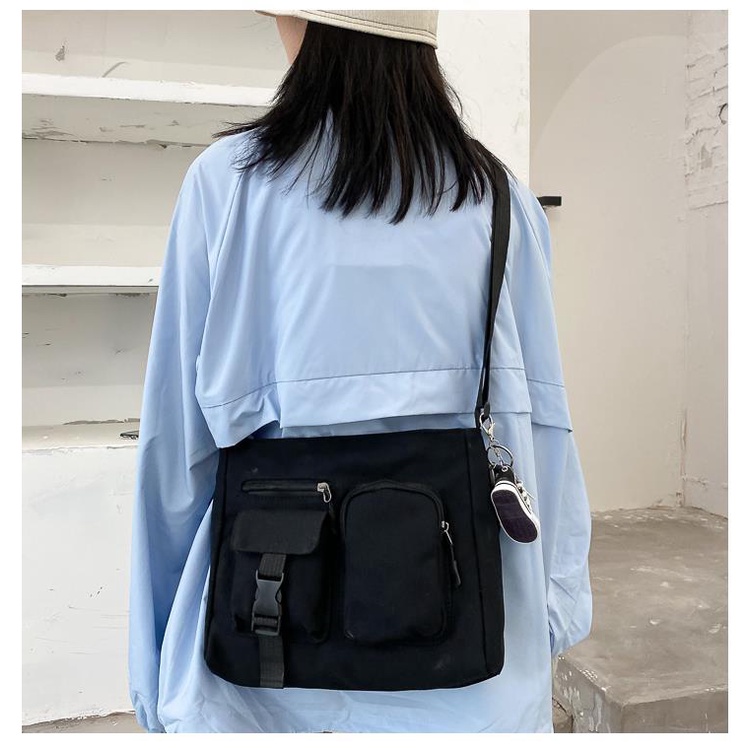 Túi Đeo Chéo Một Bên Vai Bằng Vải Bạt Phong Cách Harajuku Thời Trang Mới Dễ Phối Đồ Dành Cho Bạn Nữ 2022