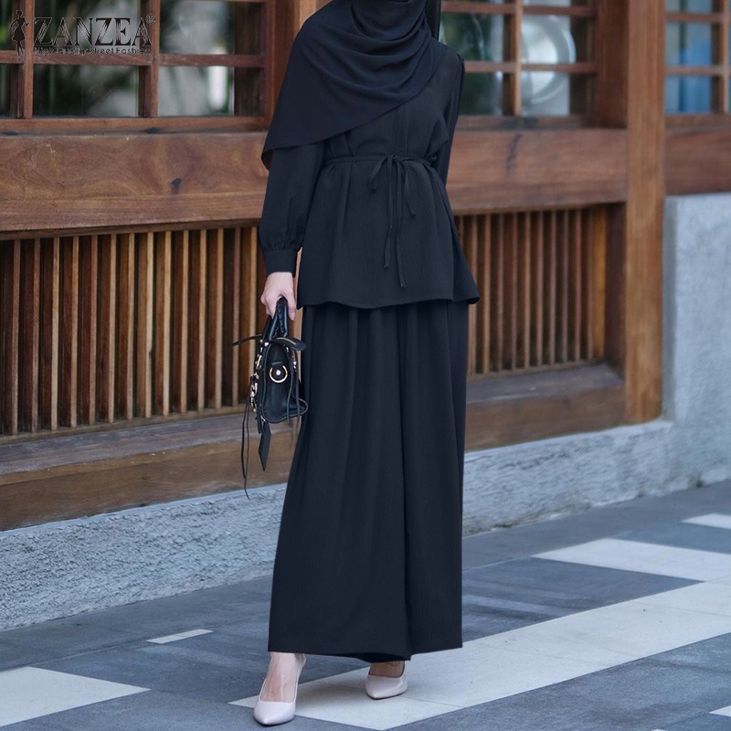 Set đồ Zanzea dài tay màu trơn phong cách Hồi Giáo cho nữ