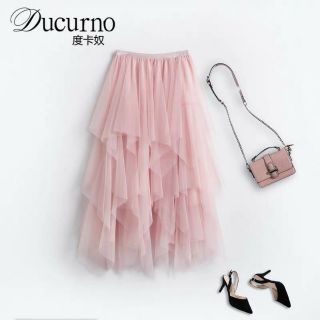 Chân váy lưới nhọn pastel