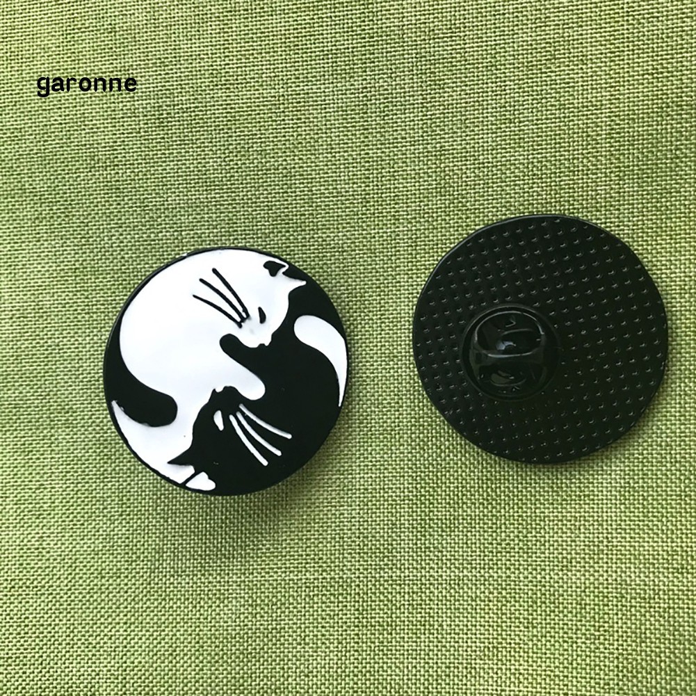 GA_Cute Cat Enamel Round Brooch Pin Badge Clothes Hat Backpack Decor Unisex Jewelry