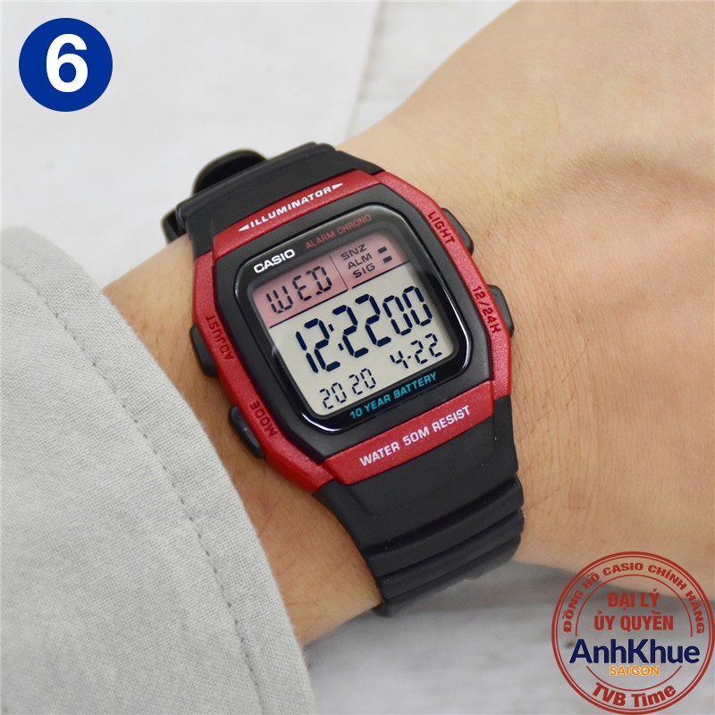 Đồng hồ nam dây nhựa Casio Standard chính hãng Anh Khuê W-96 Series | BigBuy360 - bigbuy360.vn
