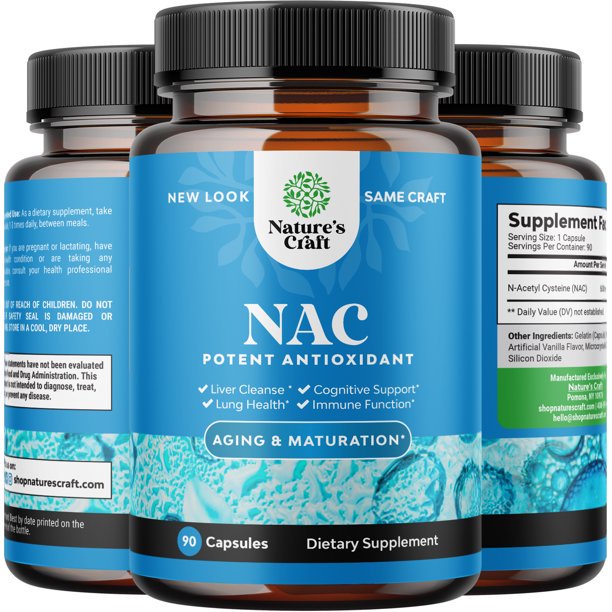 NAC | Nature's Craft N-Acetyl-Cysteine 600mg - Viên Uống Thải Độc Gan, Chống Oxy hóa và tăng cường miễn dịch 90 viên