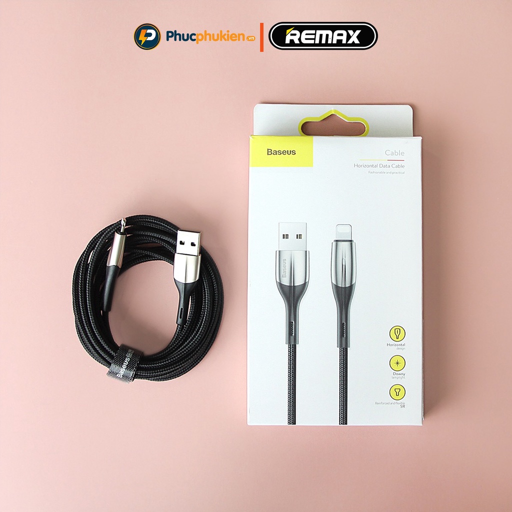 Dây sạc 2m chính hãng Baseus Horizontal dành cho 13 Pro max trở xuống - Phúc Phụ Kiện HCM Bảo hành 12 tháng 1 đổi 1
