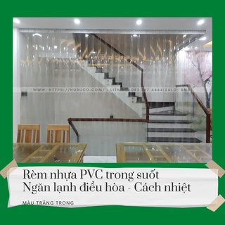 Rèm nhựa PVC ngăn lạnh điều hòa KT Rộng 0.8m x Cao 2.2m màu trắng trong dày 2mm
