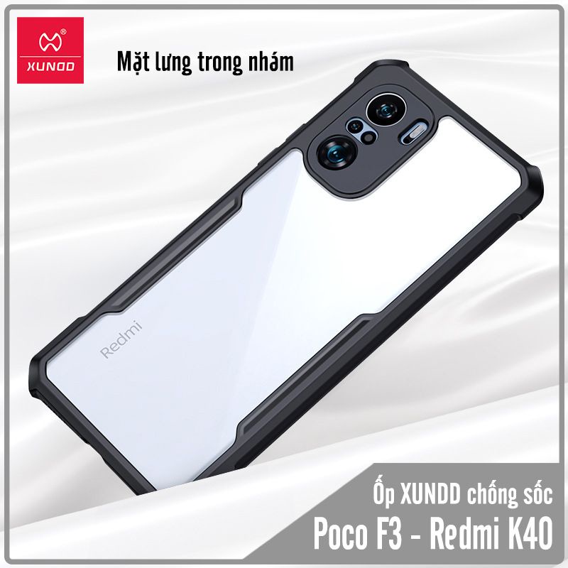Ốp lưng cho Xiaomi Poco F3 - Redmi K40/K40 pro chống sốc trong viền nhựa dẻo XunDD