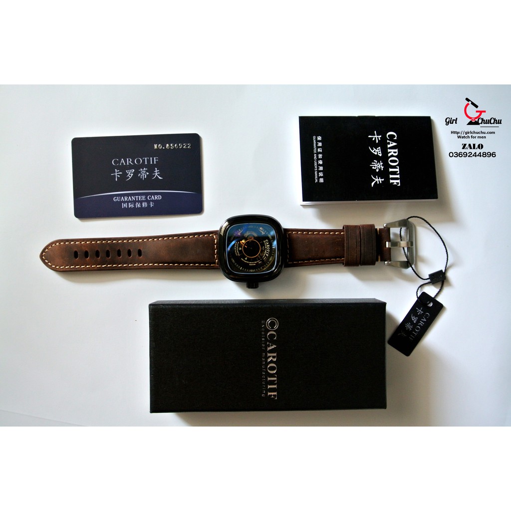 Đồng Hồ Nam Carotif Dòng Tự Động Dây Da Cao Cấp Naiwatch