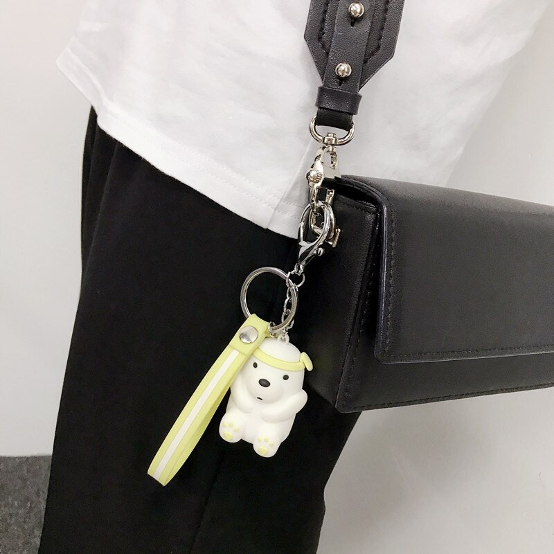 Móc khoá nhựa anh em gấu Chúng tôi là gấu bare bear cosplay đeo tai cún chó con