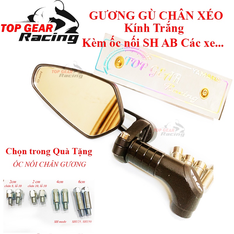 Gương Gù CRG Thái Kính Trắng Đa Năng - Tặng Ốc Nối Chân Gương và Bịt Gương