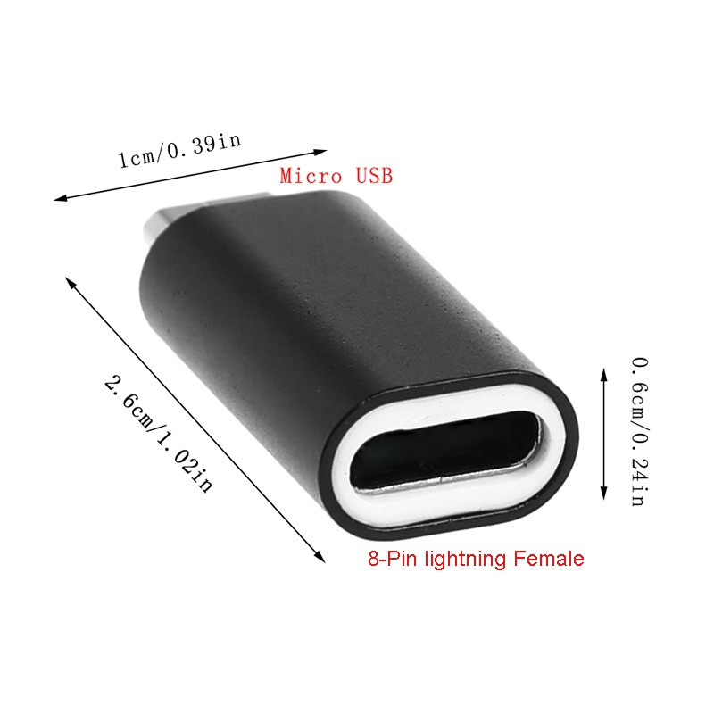 warm 8-Pin Lightning Female To Micro USB Male Adapter Converter For Android Phone