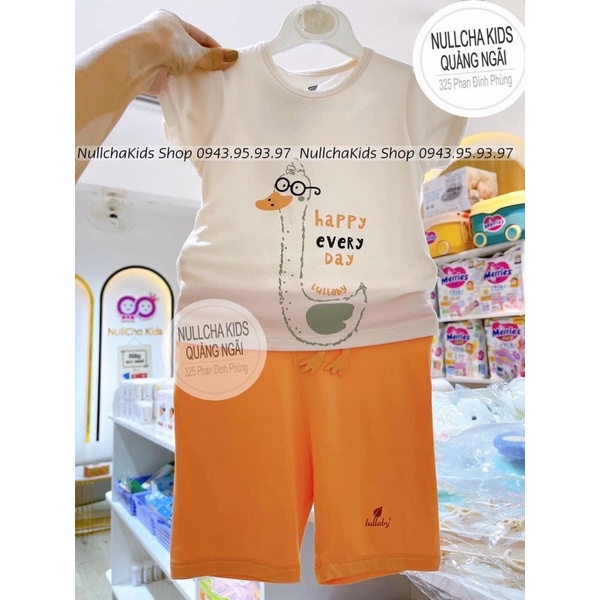 Lullaby Bộ cộc tay hoạ tiết chất sợi tre bamboo hè mỏng mát cho bé trai bé gái