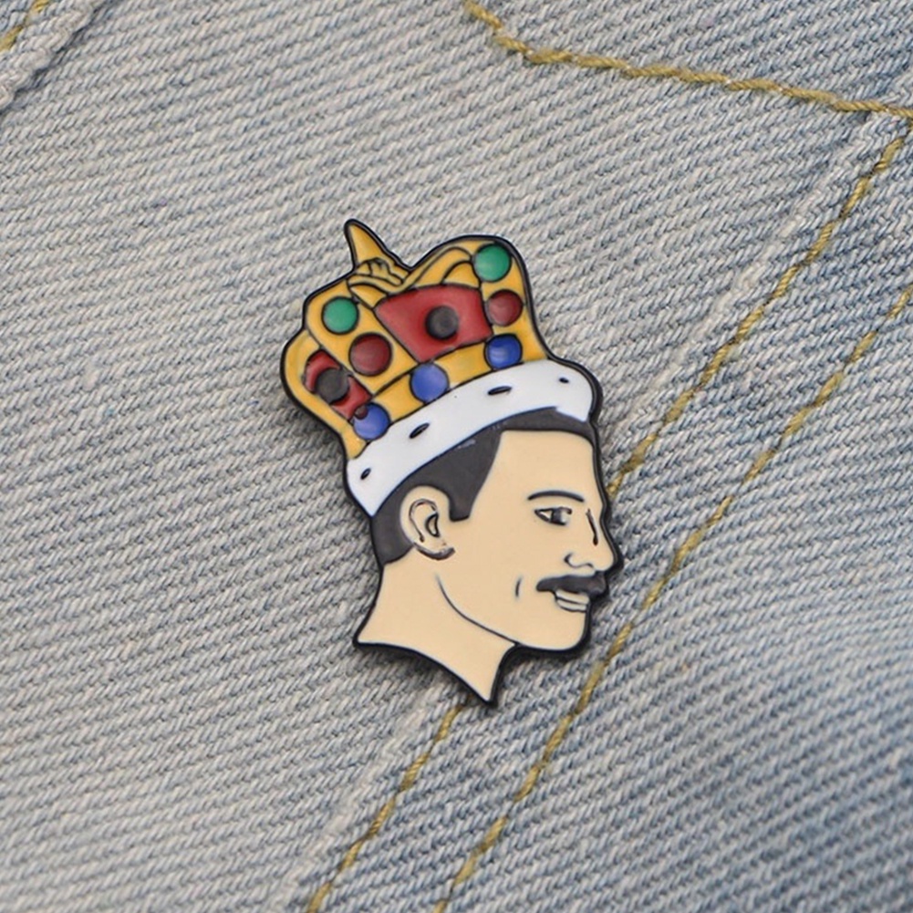 YOML✔Singer Band Music Art Freddie Mercury Brooch Pin Collar Jacket Enamel Badge