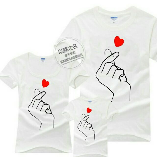 áo gia đình búm tim áo gia đình 3/4/5 người đi biển áo nhóm  chất cotton mịn mát áo gia đình mùa hè