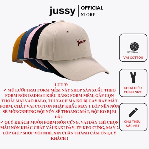 Mũ Lưỡi Trai Cruise Nón Kết Nam Nữ Jussy Fashion Phong Cách Nón Form Mềm Unisex Vải Cotton 1 Lớp Nhiều Màu Mới