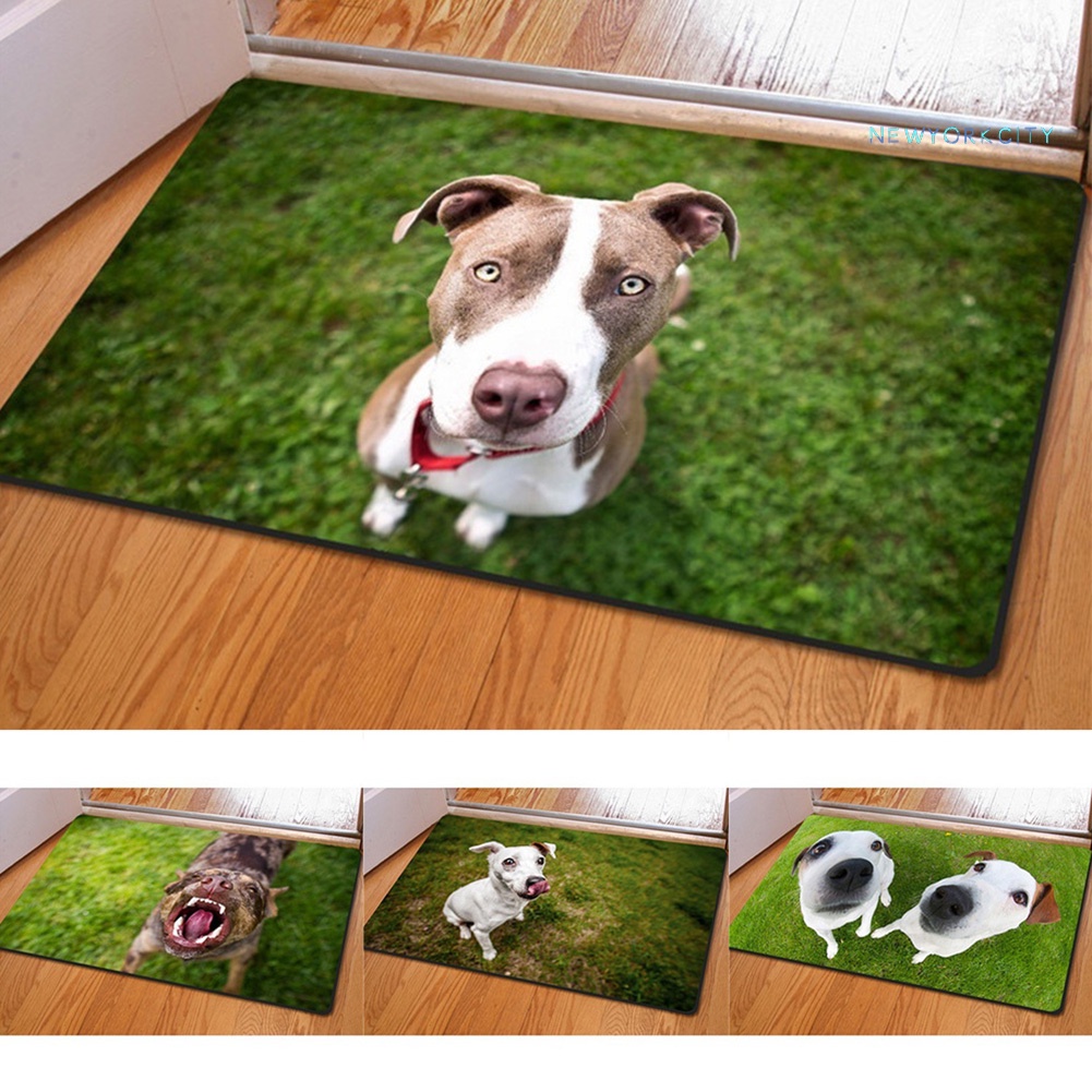 Thảm lót cửa chùi chân Chống Trượt In Hình Chú Chó 3D Cho Nhà Bếp / Phòng Tắm