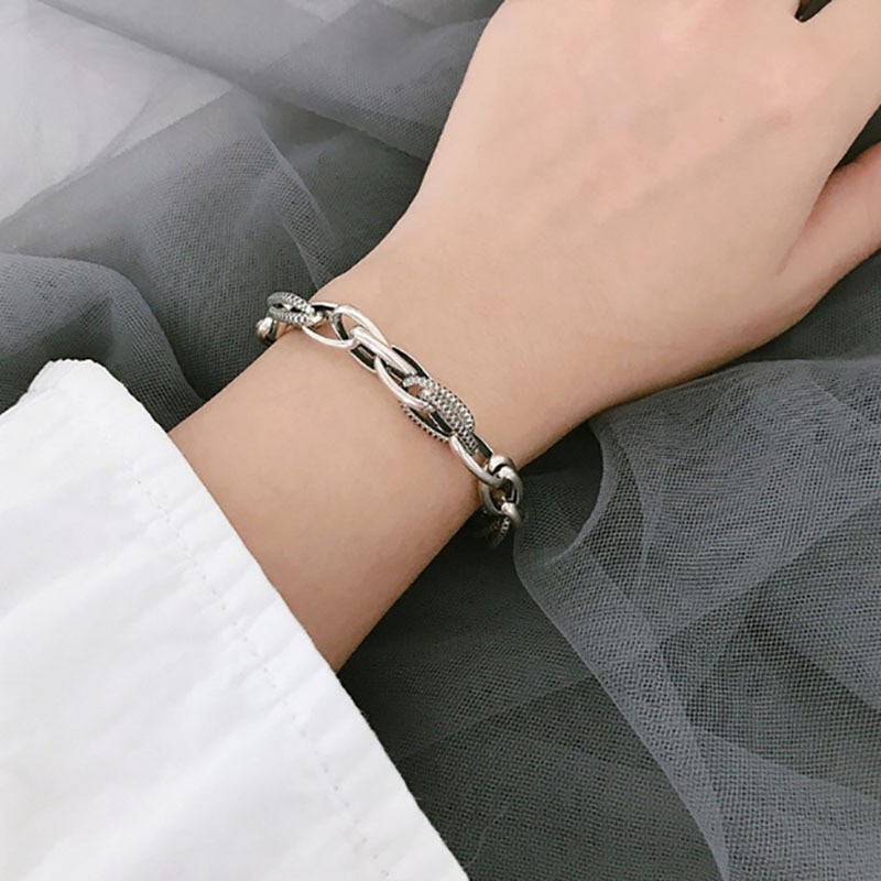 [Freesize] Lắc Tay/ Vòng Tay Nam/ Nữ Hợp Kim Cao Cấp ERASHOP 077608 - Dây Xích Đơn Giản( mẫu 2) Cool Ngầu, Cá Tính