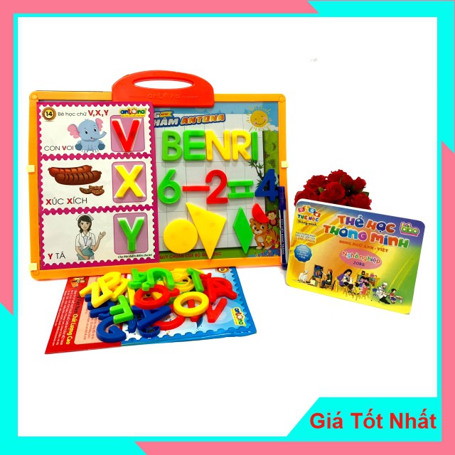 Bảng Gắn Nam Châm Antona 5 Trong 1 Giúp Bé Làm Quen Chữ Cái, Chữ Số, Hình Học AT180