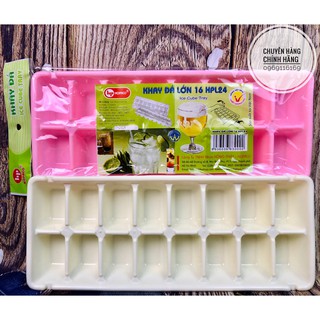 Khay làm đá bằng nhựa cao cấp 16 ngăn HPL24 Hofaco - Khuôn làm topping an toàn, tiện lợi