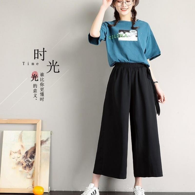 Quần Dài Ống Rộng Màu Đen Dễ Phối Đồ Thời Trang Cho Nữ