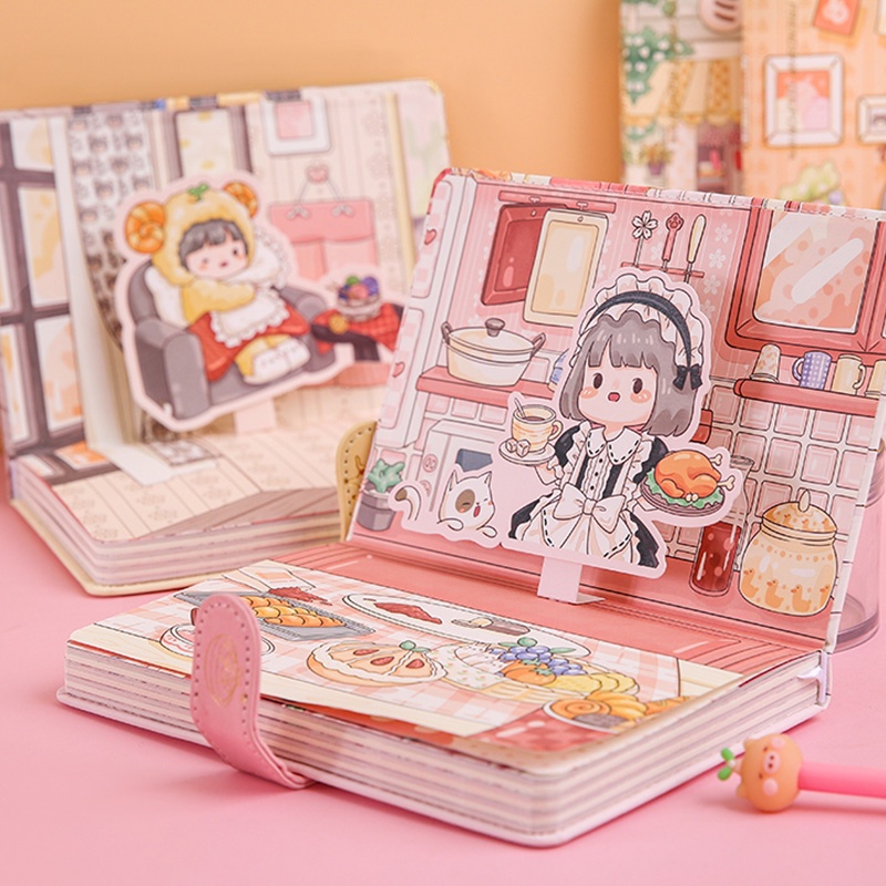 Set 112 tấm sổ tay từ tính họa tiết hoạt hình lãng mạn dễ thương