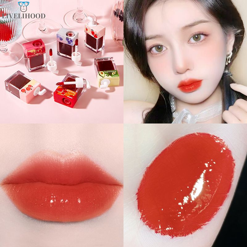 (Hàng Mới Về) Son Môi Dạng Lỏng Hiệu Ứng Gương Lâu Trôi Chống Thấm Nước Không Dính Cốc