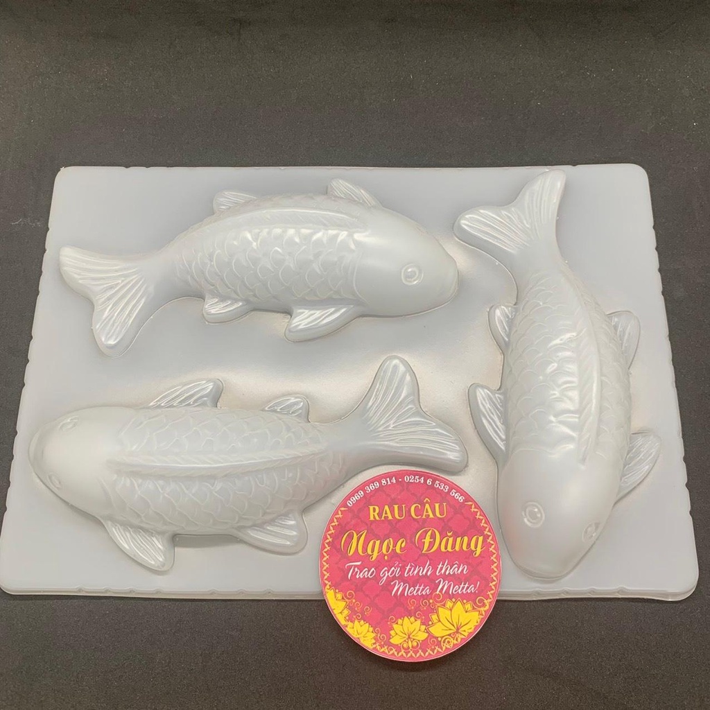 Khuôn cá chép nhỏ 16cm khay 3 con, cho các làm sô cô la, bánh tổ, rau câu, làm chả lụa, chè trôi nước.