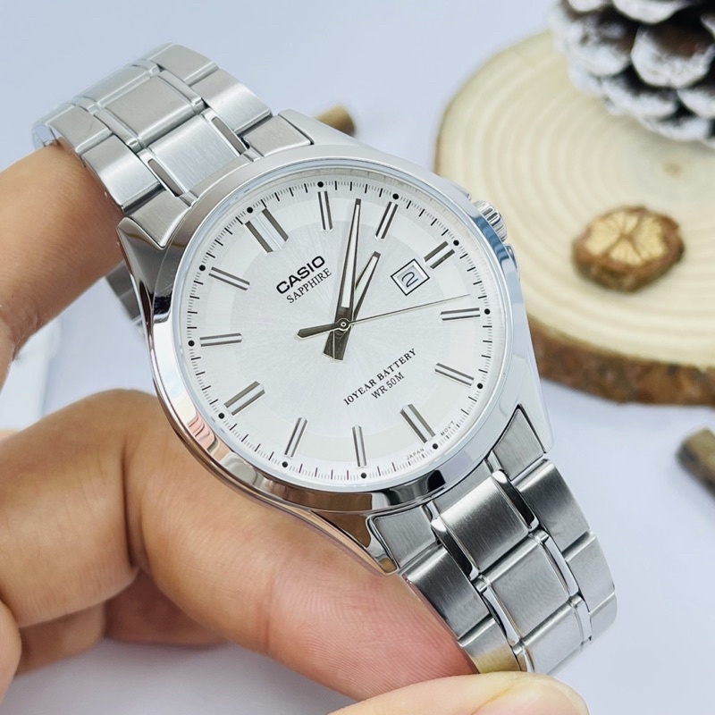 Đồng hồ casio nam Mts-100d kính sapphire chống trầy xước chính hãng fullbox